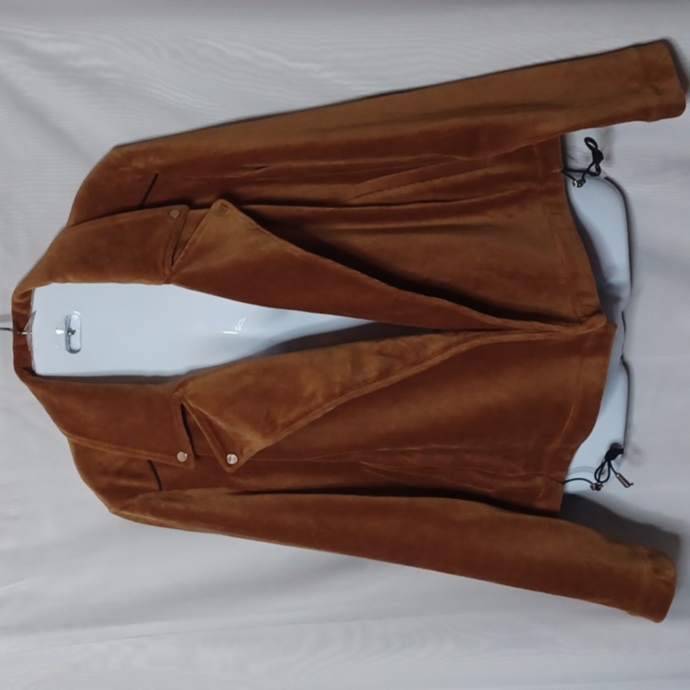 LYSSE NEW YORK Brown Open Front Drawstring Bottom Jacket. Size L